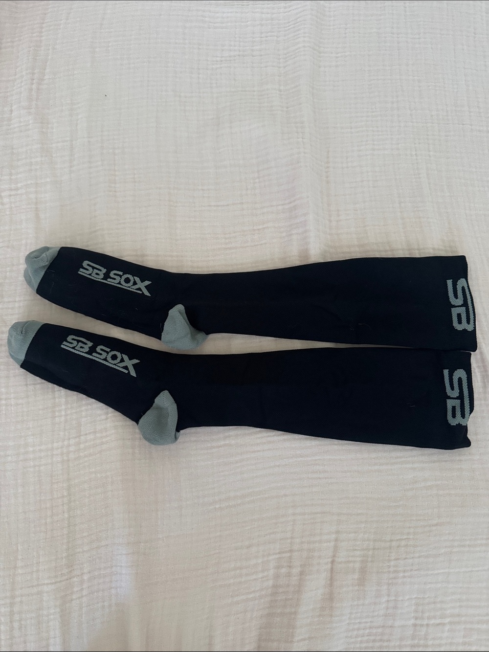 Men's Black Compression Socks with Gray Accents